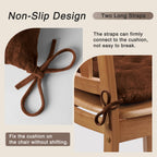OVOV 4 Pack Chair Cushions for Dining Chairs Soft Seat Cushions for Kitchen Desk Chairs Square Chair Pads with Ties 15.5"x15.5"